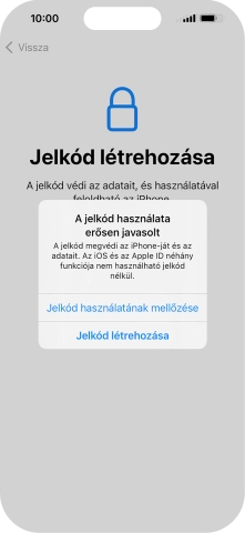 Ha kikapcsolod a funkciót, válaszd a Jelkód használatának mellőzése lehetőséget.