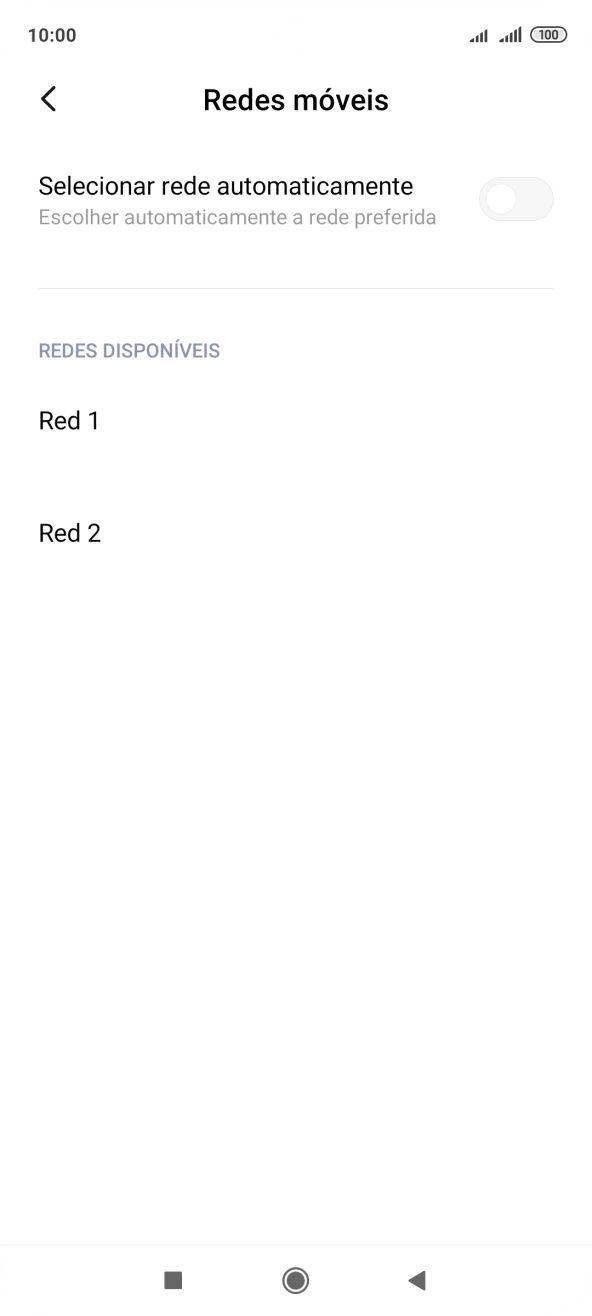 Prima a rede pretendida.