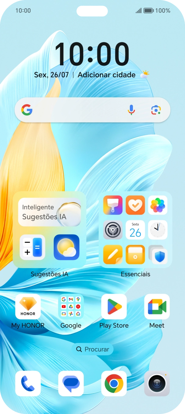 Prima o ícone de definições.