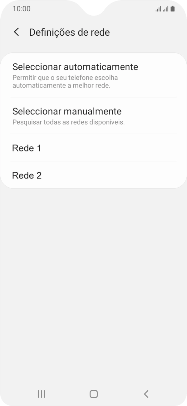 Prima a rede pretendida.