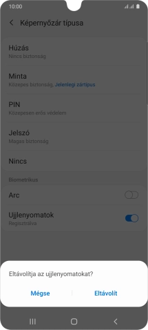 Válaszd az Eltávolít lehetőséget.