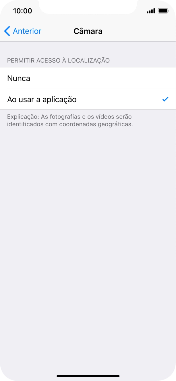 Prima a definição pretendida para ativar ou desativar a função.