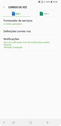 Prima o cartão SIM pretendido.