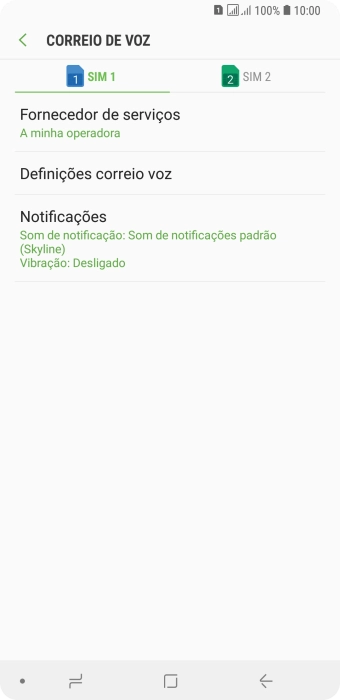 Prima o cartão SIM pretendido.