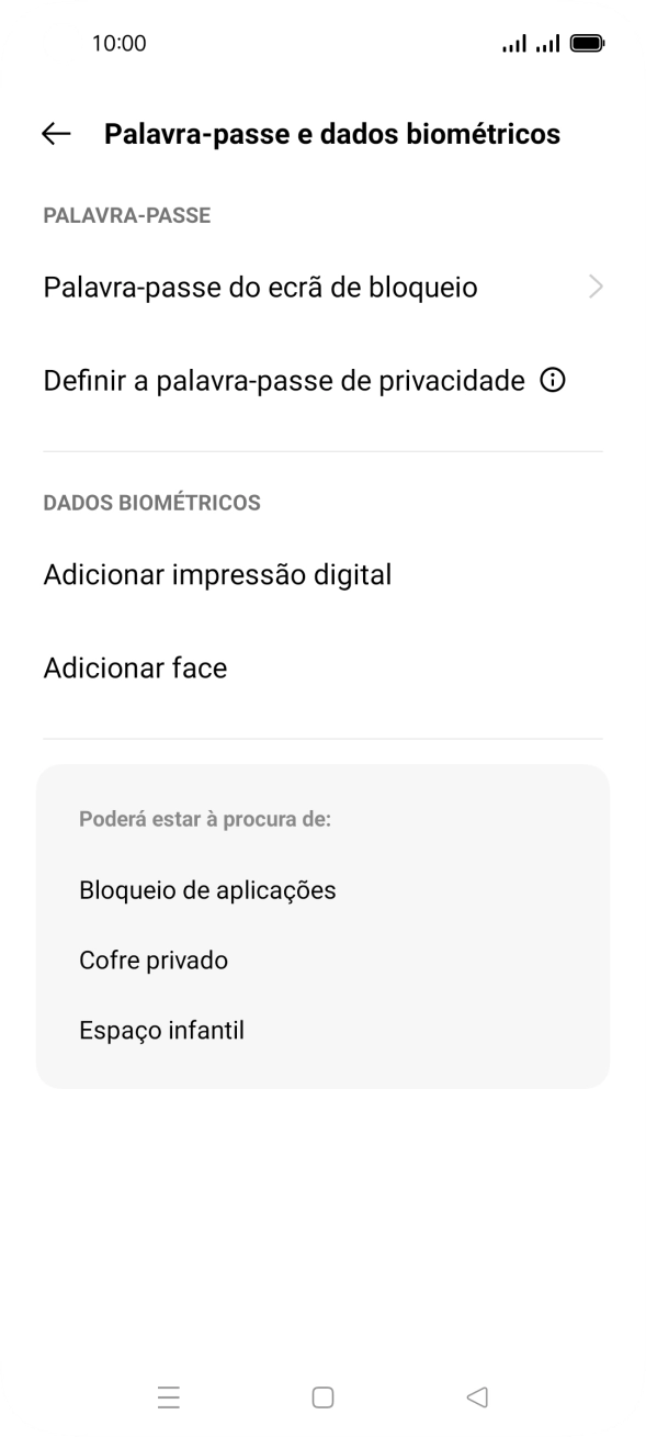 Prima Palavra-passe do ecrã de bloqueio e introduza o código adicional de bloqueio do telefone que criou anteriormente.