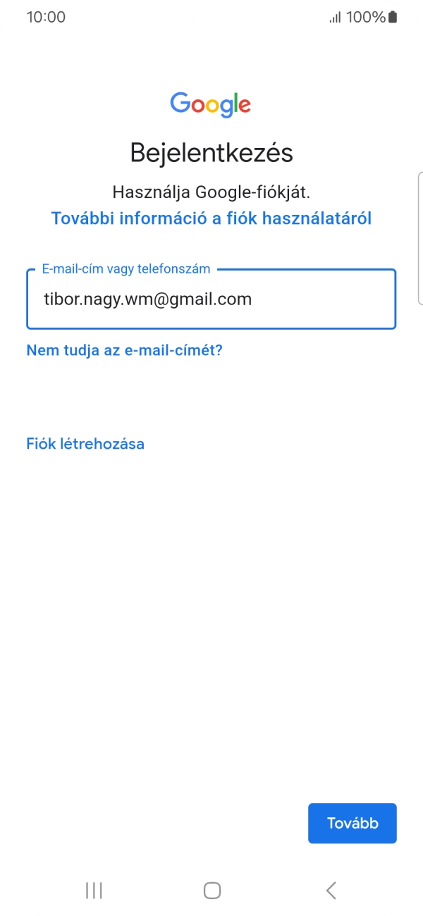 Válaszd a Tovább lehetőséget.