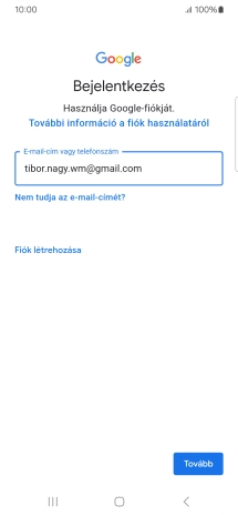 Válaszd a Tovább lehetőséget.