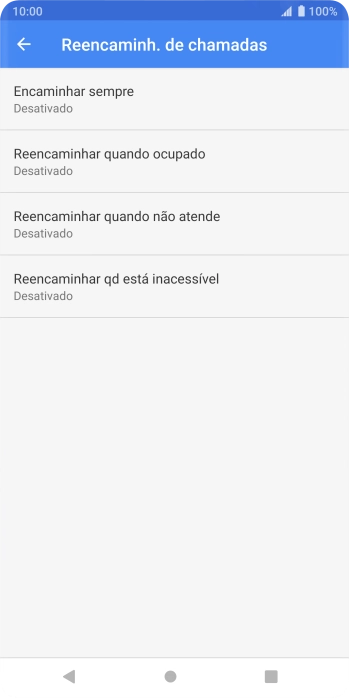 Prima o tipo de desvio pretendido.