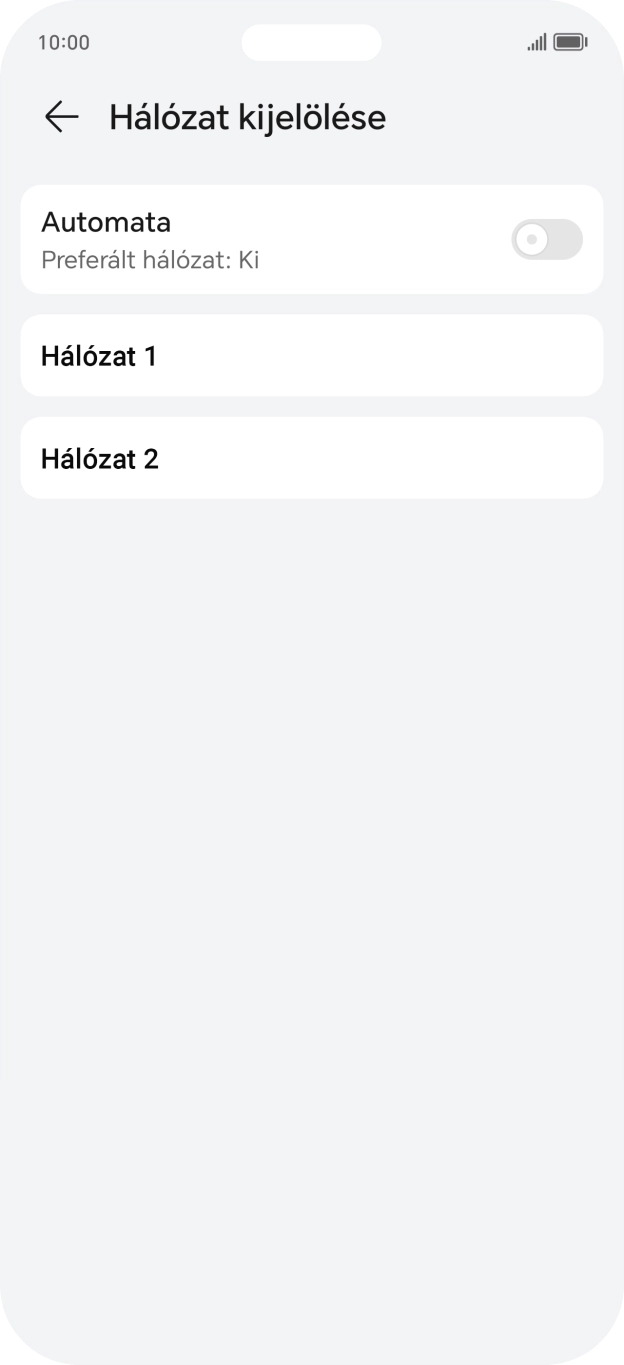 Válaszd ki a kívánt hálózatot.
