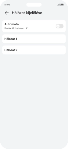 Válaszd ki a kívánt hálózatot.
