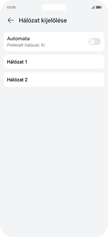 Válaszd ki a kívánt hálózatot.