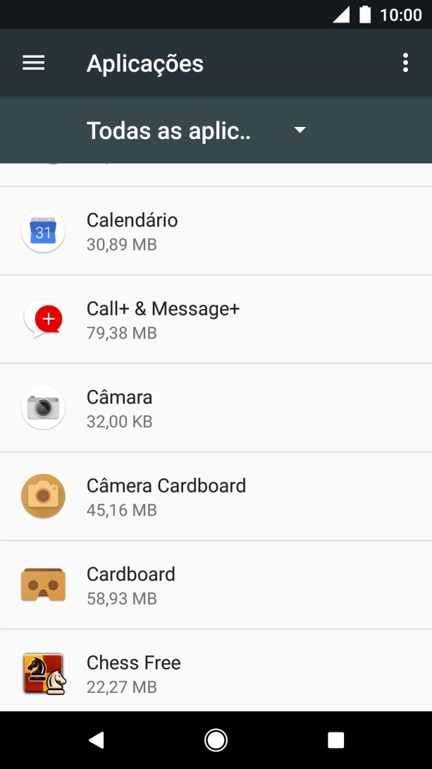 Prima a app pretendida.
