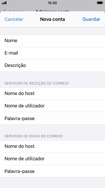 Prima Guardar. A sua conta de e-mail está agora configurada. Se pretender escolher definições adicionais para o servidor de receção e envio, siga os passos seguintes.