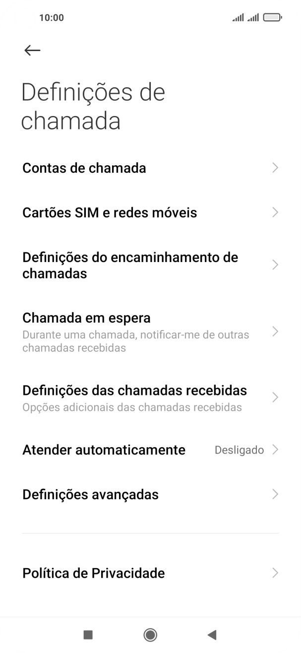 Prima Definições avançadas.