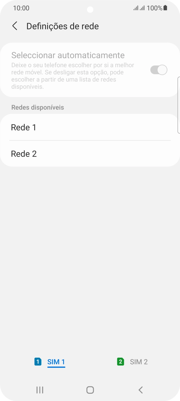 Prima a rede pretendida.