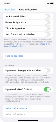 Válaszd a Jelkód bekapcsolása lehetőséget, és írj be kétszer egymás után egy tetszőleges képernyőzárkódot.
