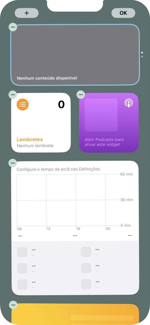 Prima o ícone para adicionar.
