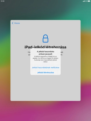 Ha kikapcsolod a funkciót, válaszd a Jelkód használatának mellőzése lehetőséget.