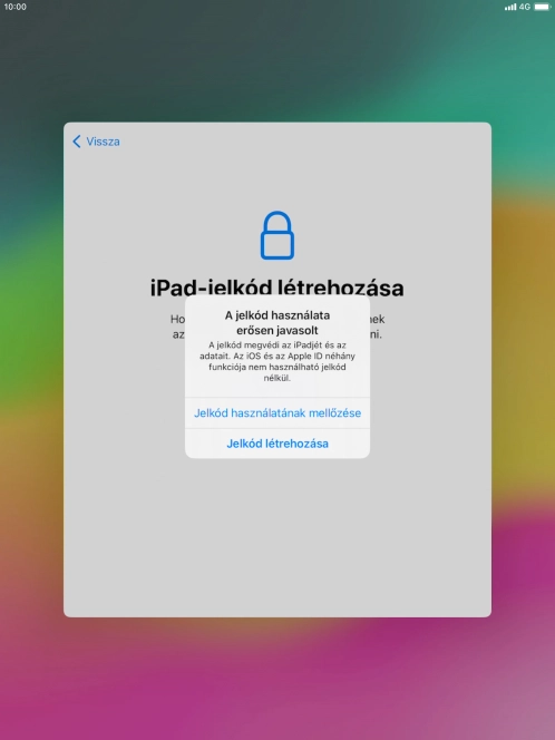 Ha kikapcsolod a funkciót, válaszd a Jelkód használatának mellőzése lehetőséget.