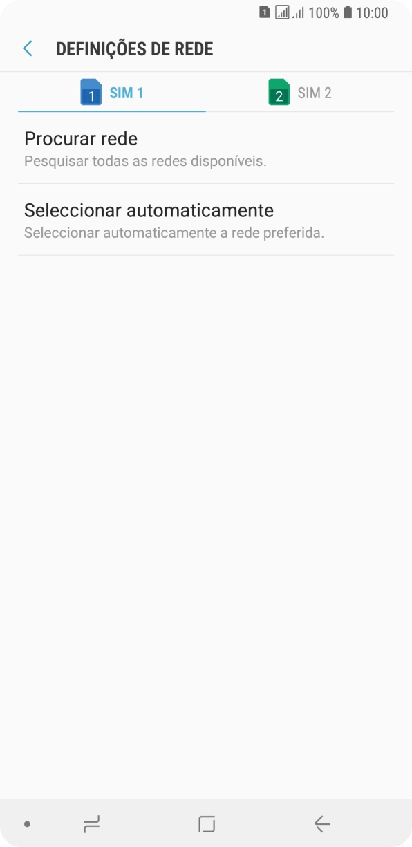 Prima o cartão SIM pretendido.