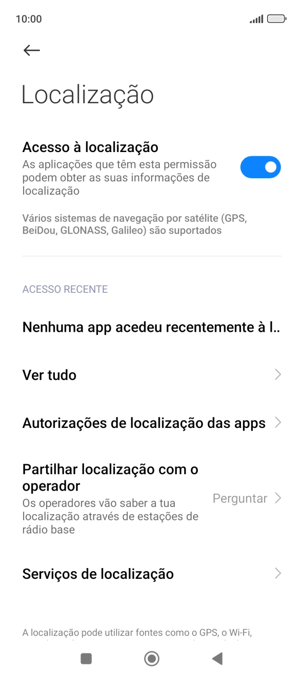 Prima Autorizações de localização das apps.