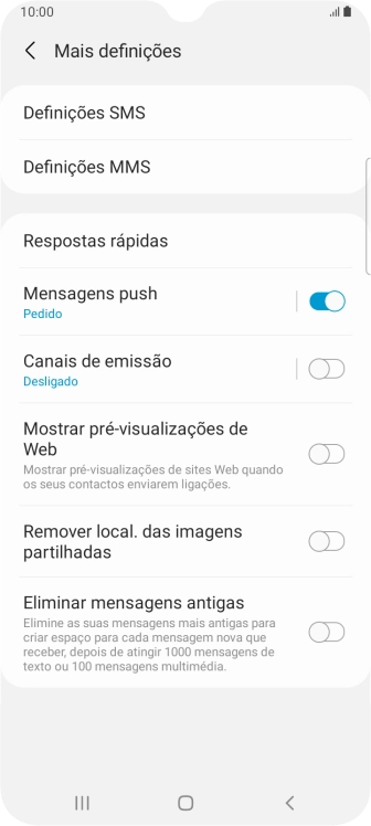 Prima Definições SMS.