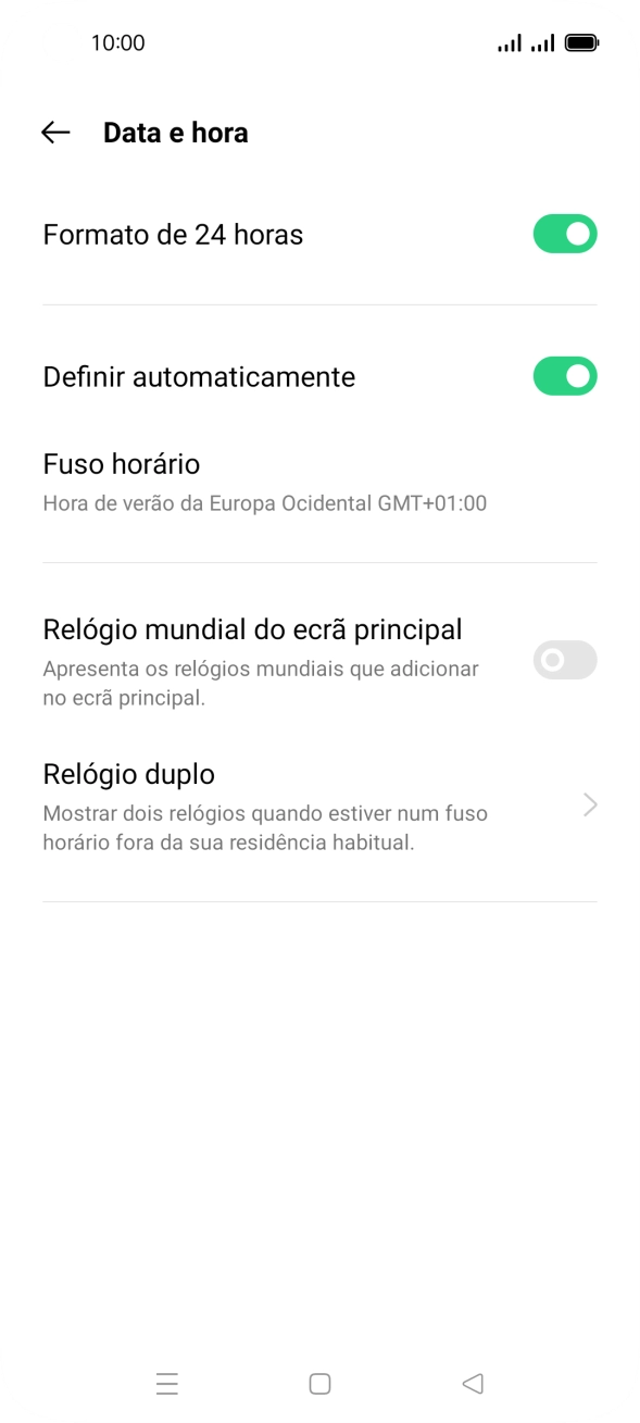 Prima a tecla de início para terminar e voltar ao ecrã inicial.