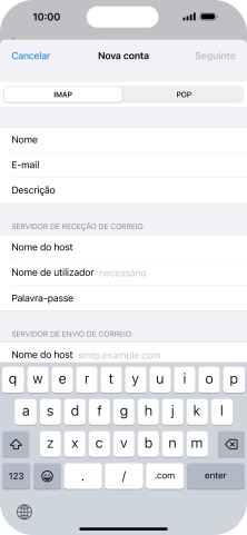 Prima Nome de utilizador e introduza o nome de utilizador da sua conta de e-mail.