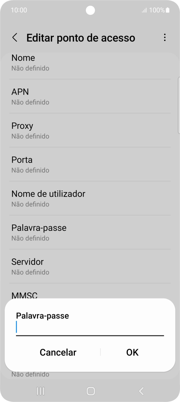 Introduza vodafone e prima OK.