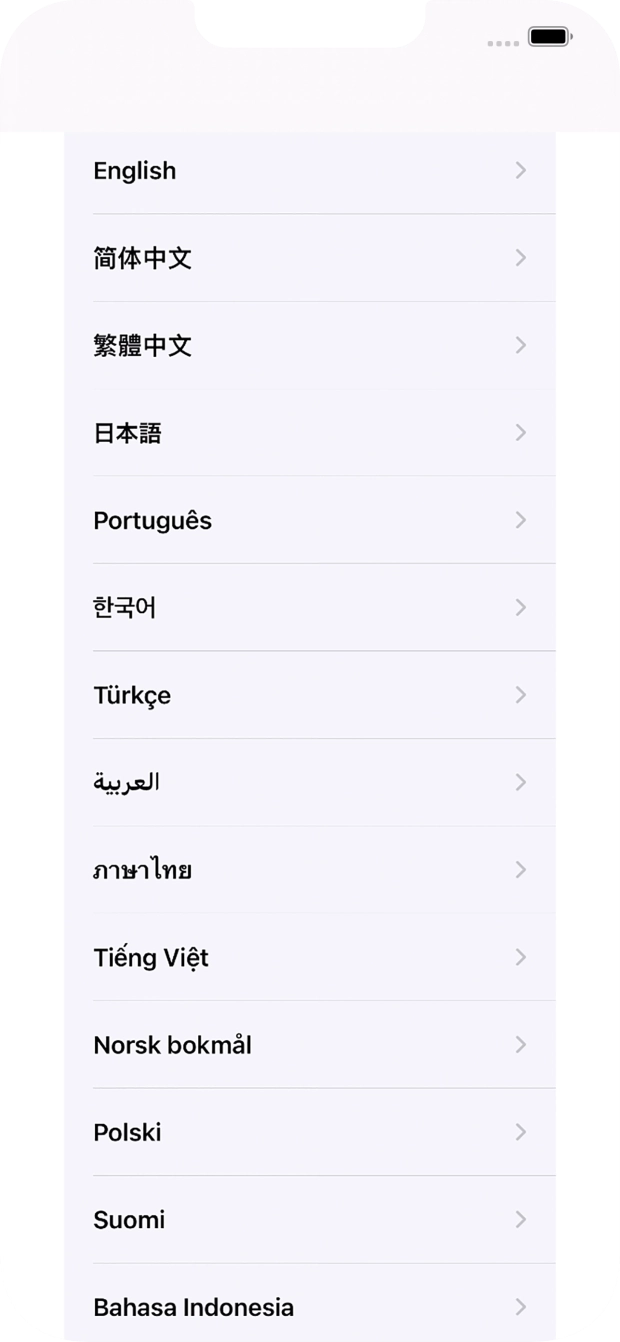 Prima o idioma pretendido.