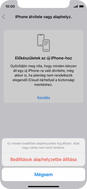 Válaszd a Beállítások alaphelyzetbe állítása lehetőséget.