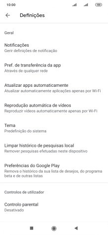 Prima Atualizar apps automaticamente.