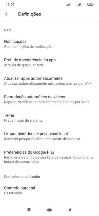 Prima Atualizar apps automaticamente.