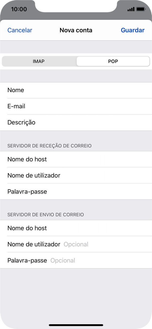 Prima Nome de utilizador e introduza o nome de utilizador da sua conta de e-mail.
