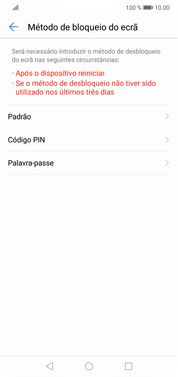 Prima o código de bloqueio do telefone pretendido e siga as indicações no ecrã para estabelecer um código de bloqueio adicional.