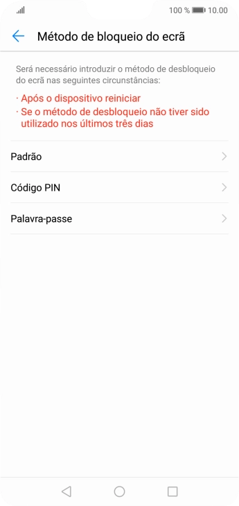 Prima o código de bloqueio do telefone pretendido e siga as indicações no ecrã para estabelecer um código de bloqueio adicional.