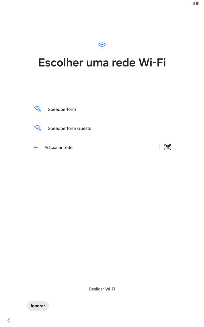 Prima a rede Wi-Fi pretendida.