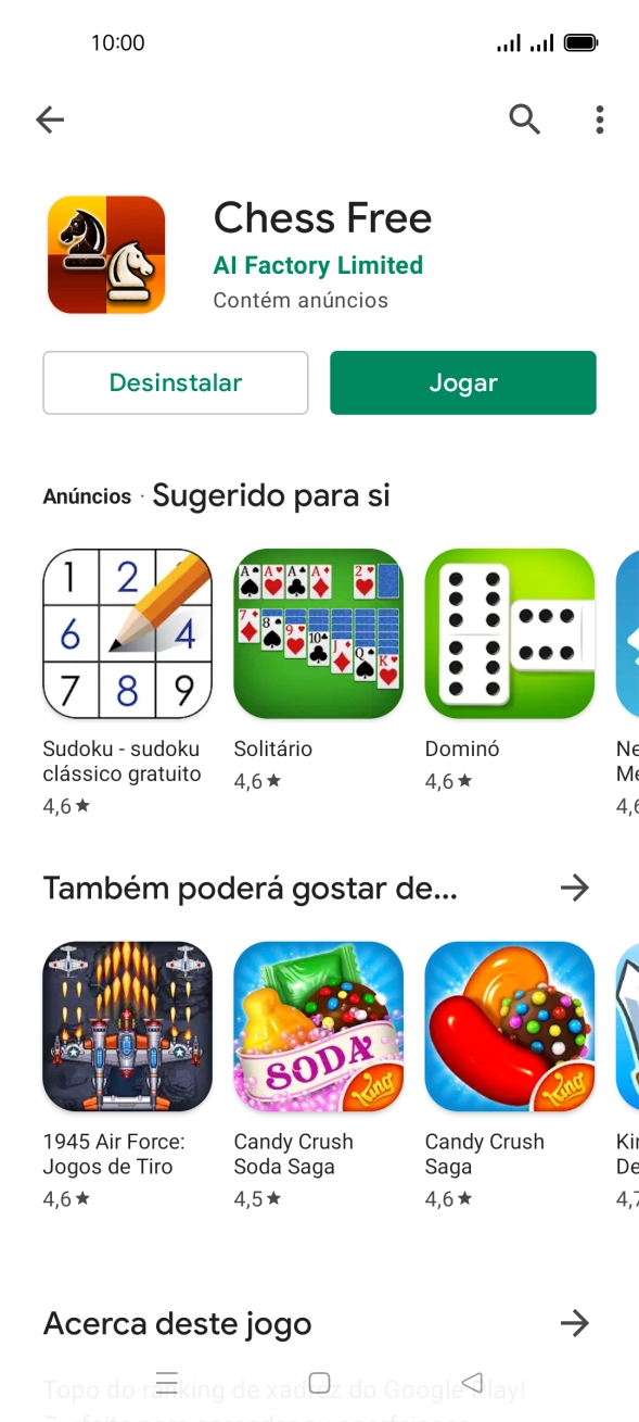 Prima a tecla de início para terminar e voltar ao ecrã inicial.