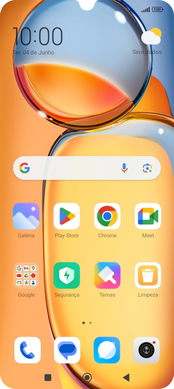 Prima o ícone de chamada.