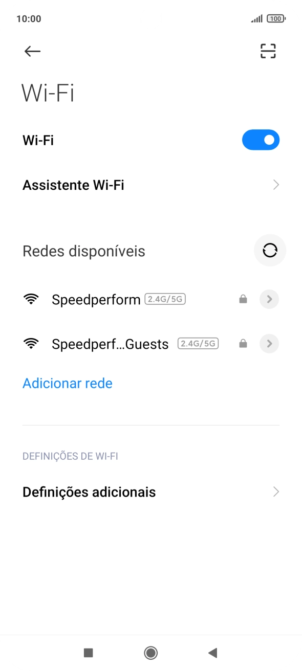Prima a rede Wi-Fi pretendida.