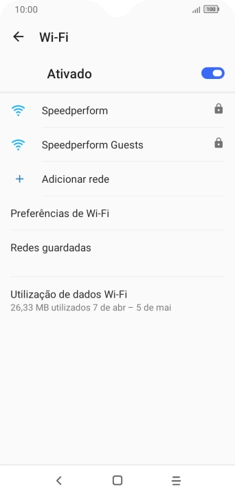 Prima a rede Wi-Fi pretendida.
