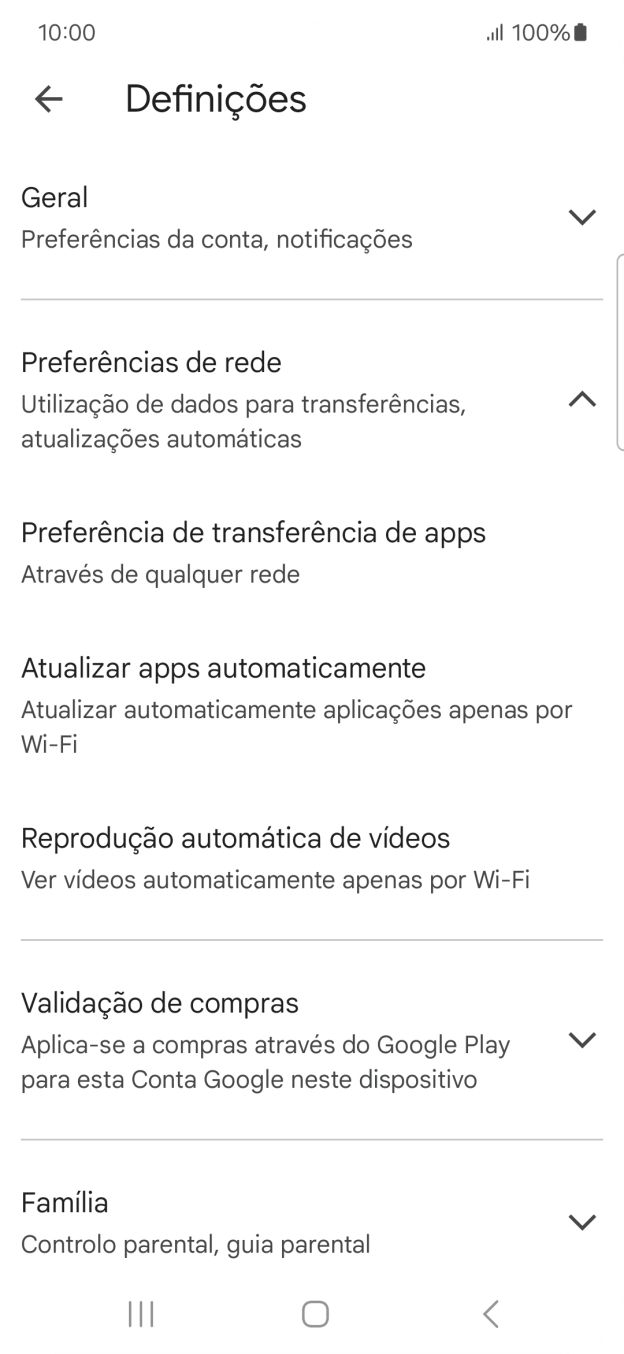 Prima Atualizar apps automaticamente.