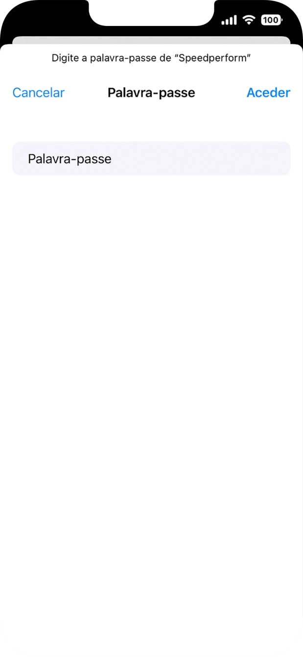 Introduza a password da rede Wi-Fi e prima Aceder.