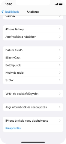 Válaszd az „iPhone átvitele vagy alaphelyzete” lehetőséget.