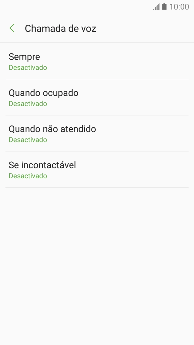 Prima o tipo de desvio pretendido.