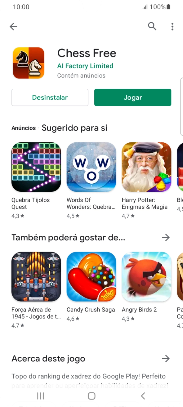 Prima a tecla de início para terminar e voltar ao ecrã inicial.