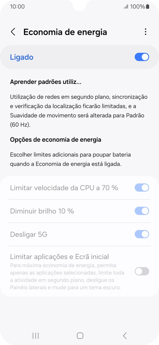 Prima a tecla de início para terminar e voltar ao ecrã inicial.