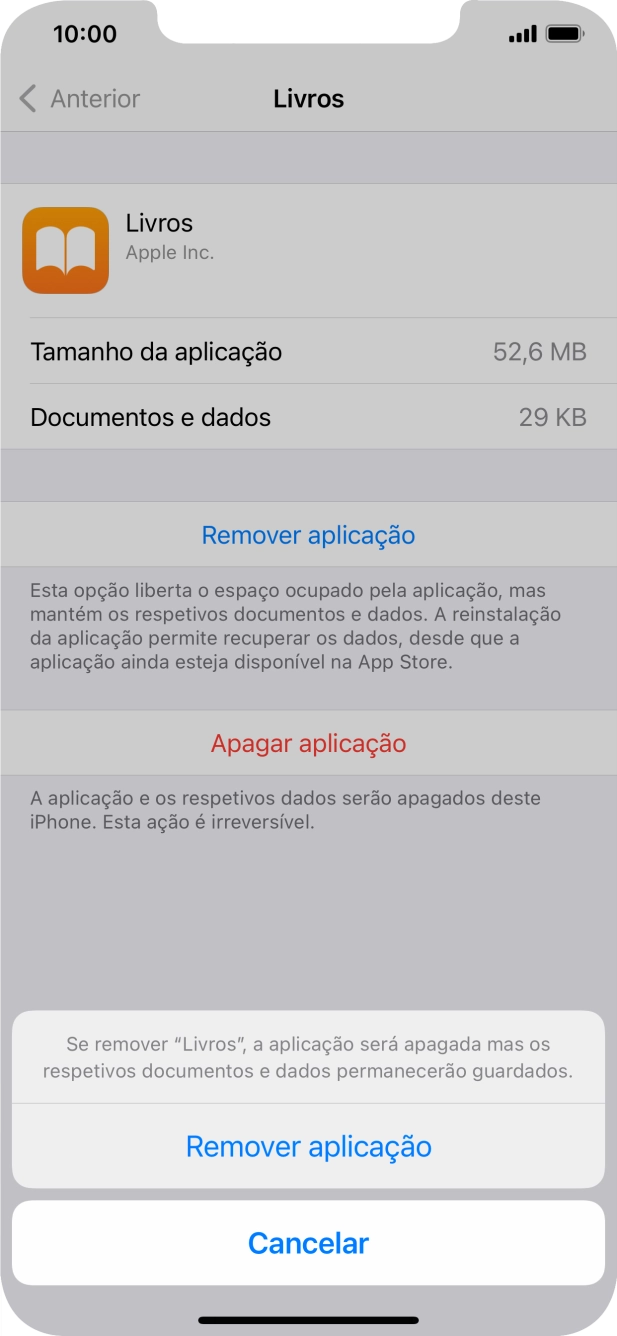 Prima Remover aplicação.