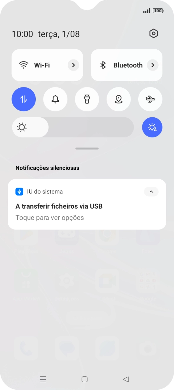 Prima Toque para ver opções.