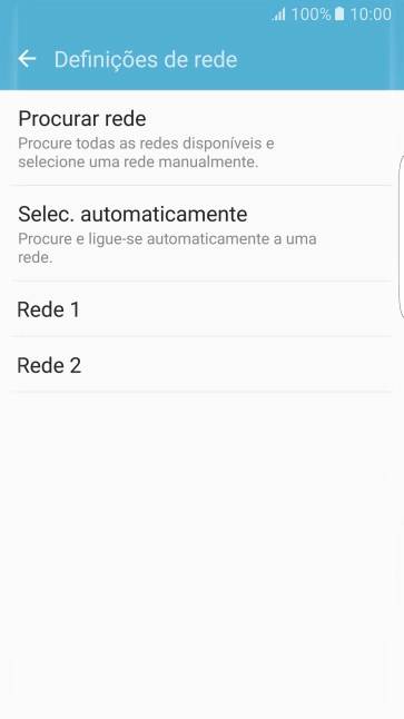 Prima a rede pretendida.
